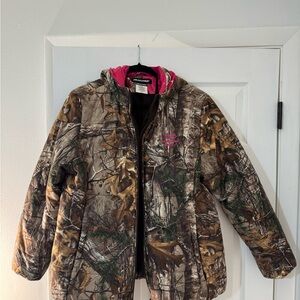 Realtree Women’s Camo Puffer Jacket with Pink Lining